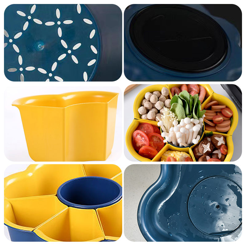 [Practical Gift Choice] Rotating Hot Pot Dish Vegetable Drainer Tray